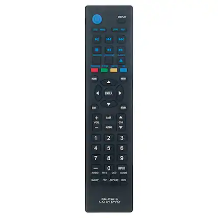 DISPLAY
ZOOM REP
TITLE ANGLE
SETUP EJECT
DVD MENU DVD SETUP
PROGRAM INTRO
PICTURE MENU
ENTER RETURN
EXIT
VOL LAST CH
MUTING
1 2 3 4 5 6 7 8 9 0
AUDIO MTS
SLEEP FAV
ASPECT DVD
CDD GUIDE
INPUT
GUIDE
ASPECT DVD
RM-C3010
LCD/DVD