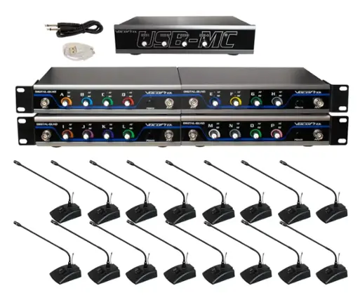Front. VocoPro - USB-CONFERENCE-16 Wireless Conference Microphone System with Audio Interface.