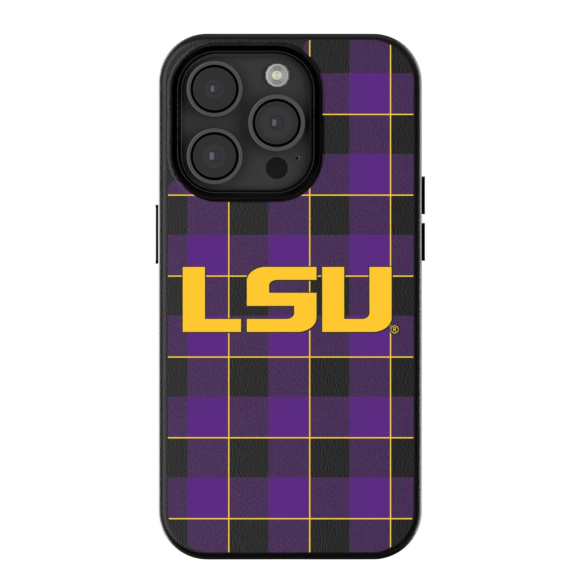 Keyscaper - NCAA - LSU Tigers Plaid Magnetic Bump iPhone Case - 16 - Black price history on PriceWatchPro