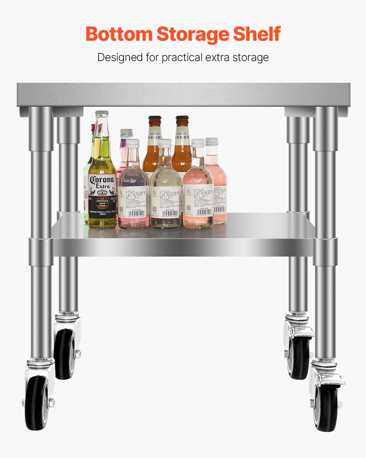 Bottom Storage Shelf  
Designed for practical extra storage