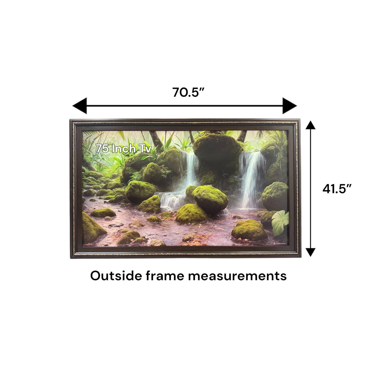 70.5" 75 Inch Tv 41.5" Outside frame measurements