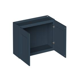 Boyel Living - 36-in W x 18-in H x 12-in D Shaker RTA Kitchen Wall Cabinet with Soft-Close - Charcoal Blue