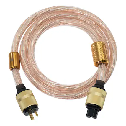 Front. iFi Audio - iFi Audio Quasar Geometrically Balanced Power Cable - Black.