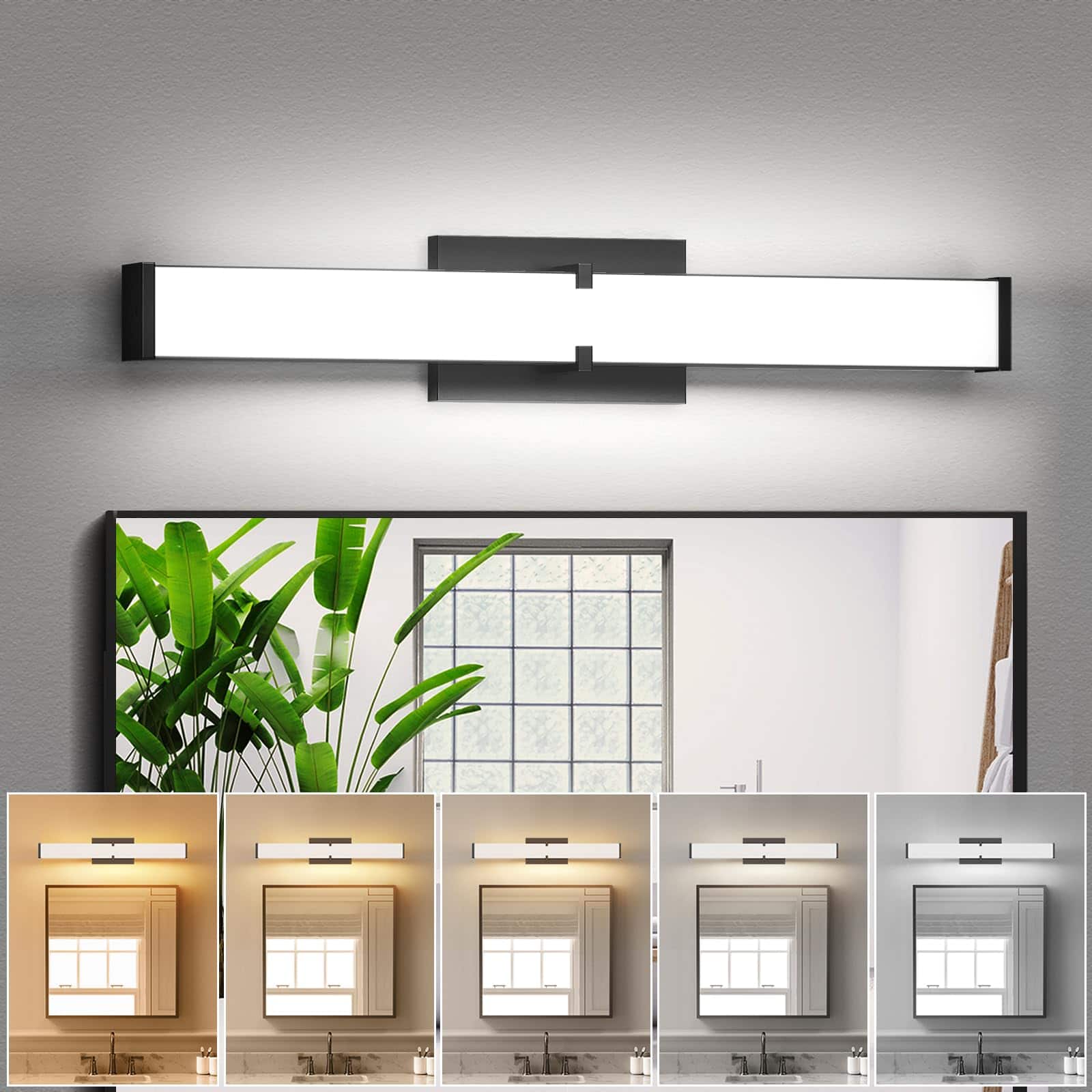 Comfort Essence - Modern Bathroom Light Fixtures Over Mirror Inch w Lumen Dimmable Vanity cct Led Bar Lighting With Etl Certi - 24IN