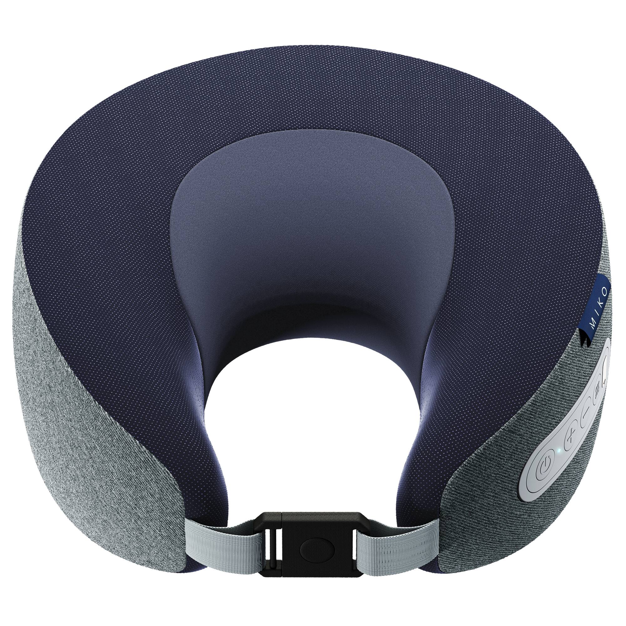 Alt View 4. Miko - Miko Snug Neck Massage Pillow with Memory Foam, Graphene Heat, Deep Kneading Massage, 3 Modes, Auto Shut-Off - Grey/Blue.