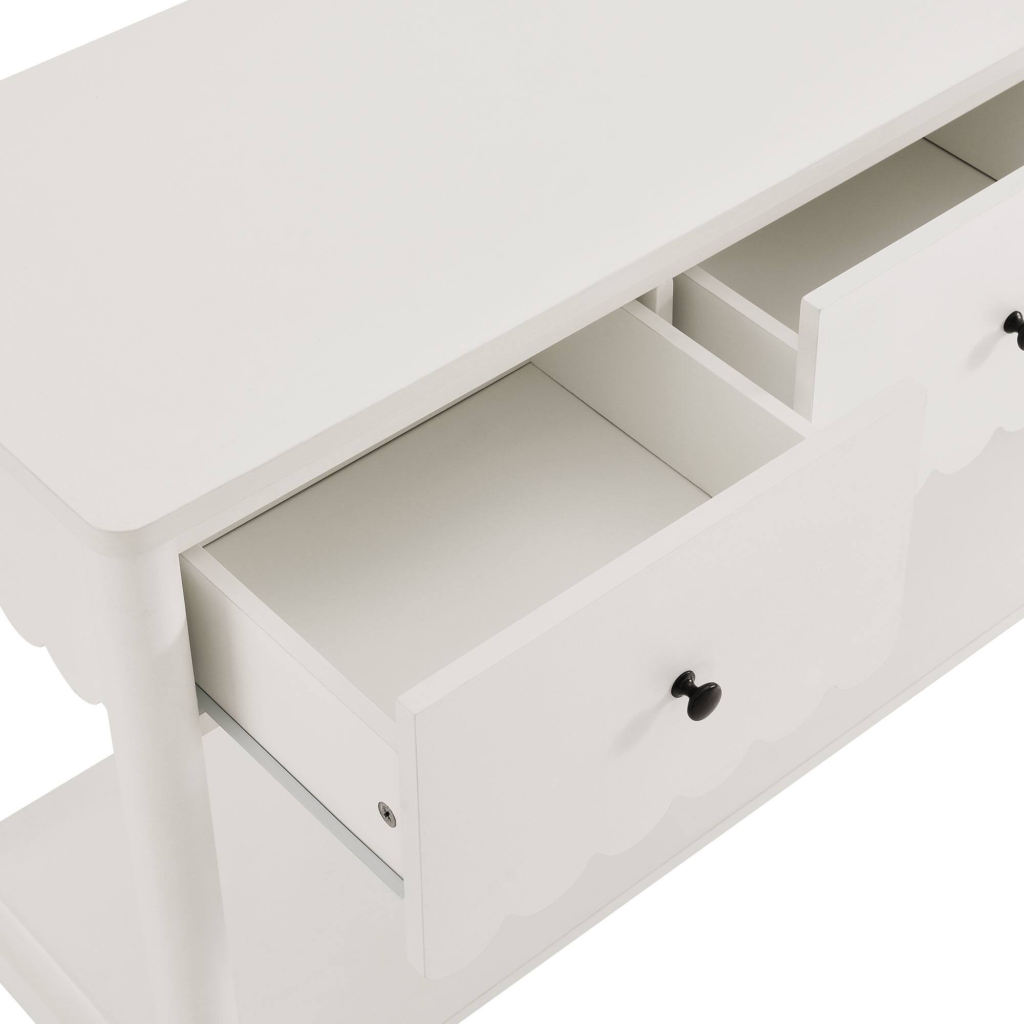 Alt View 4. Modway - Emmeline 3-Drawer Scalloped Console Table by Modway - White.