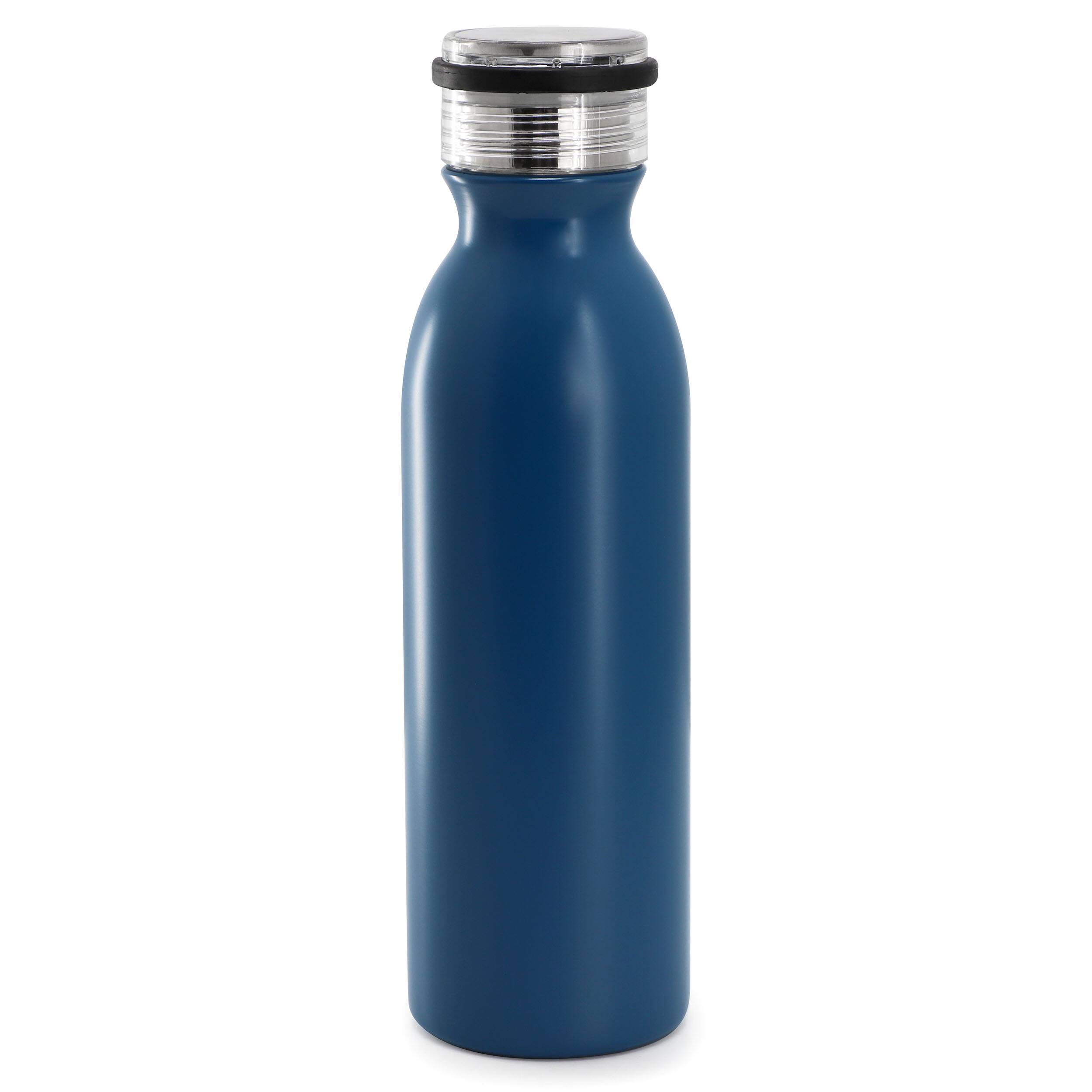 Alt View 1. Gibson - Gibson Home Marina 4 Piece 20 Ounce Double Wall Stainless Steel Thermal Bottle with Acrylic Lid in Matte Blue - Blue.