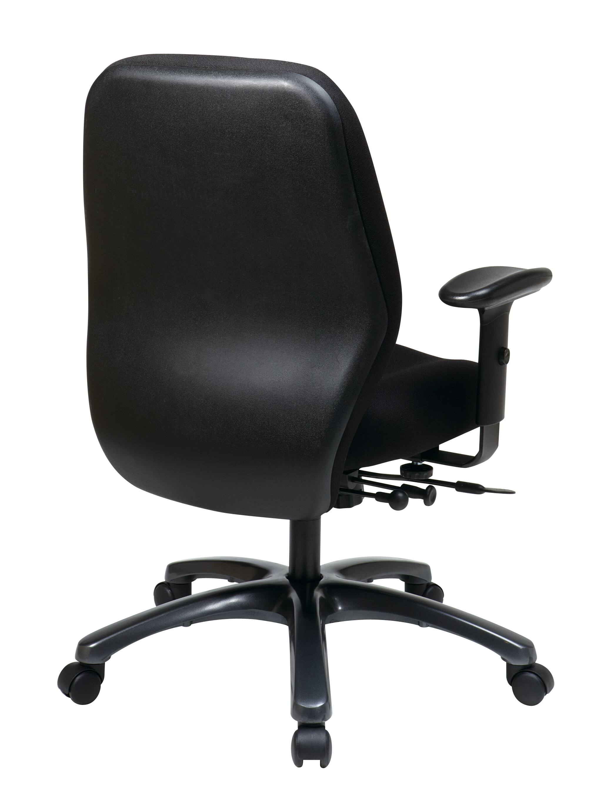 Back. Office Star Products - 24 Hour Ergonomic Chair with 2-to-1 Synchro Tilt - Titanium.