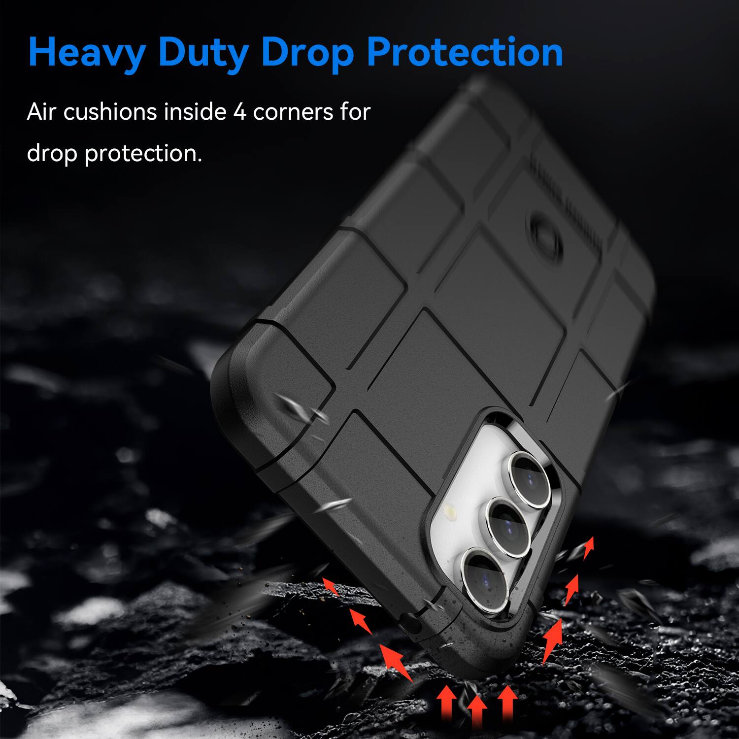 Heavy Duty Drop Protection

Air cushions inside 4 corners for drop protection.
