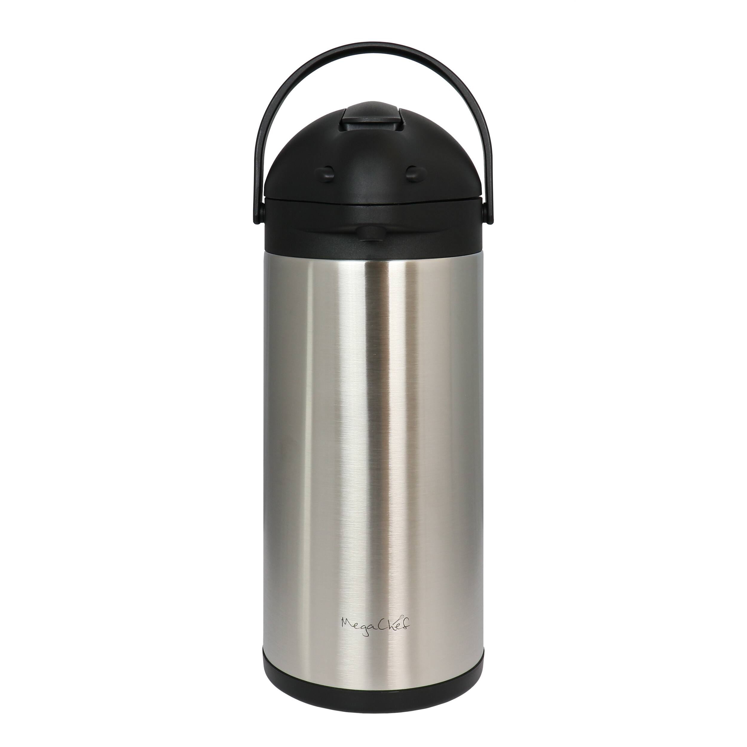 Alt View 2. MegaChef - MegaChef 5.3 Quart Stainless Steel Vacuum Body Pump Cap Air Pot - Silver.