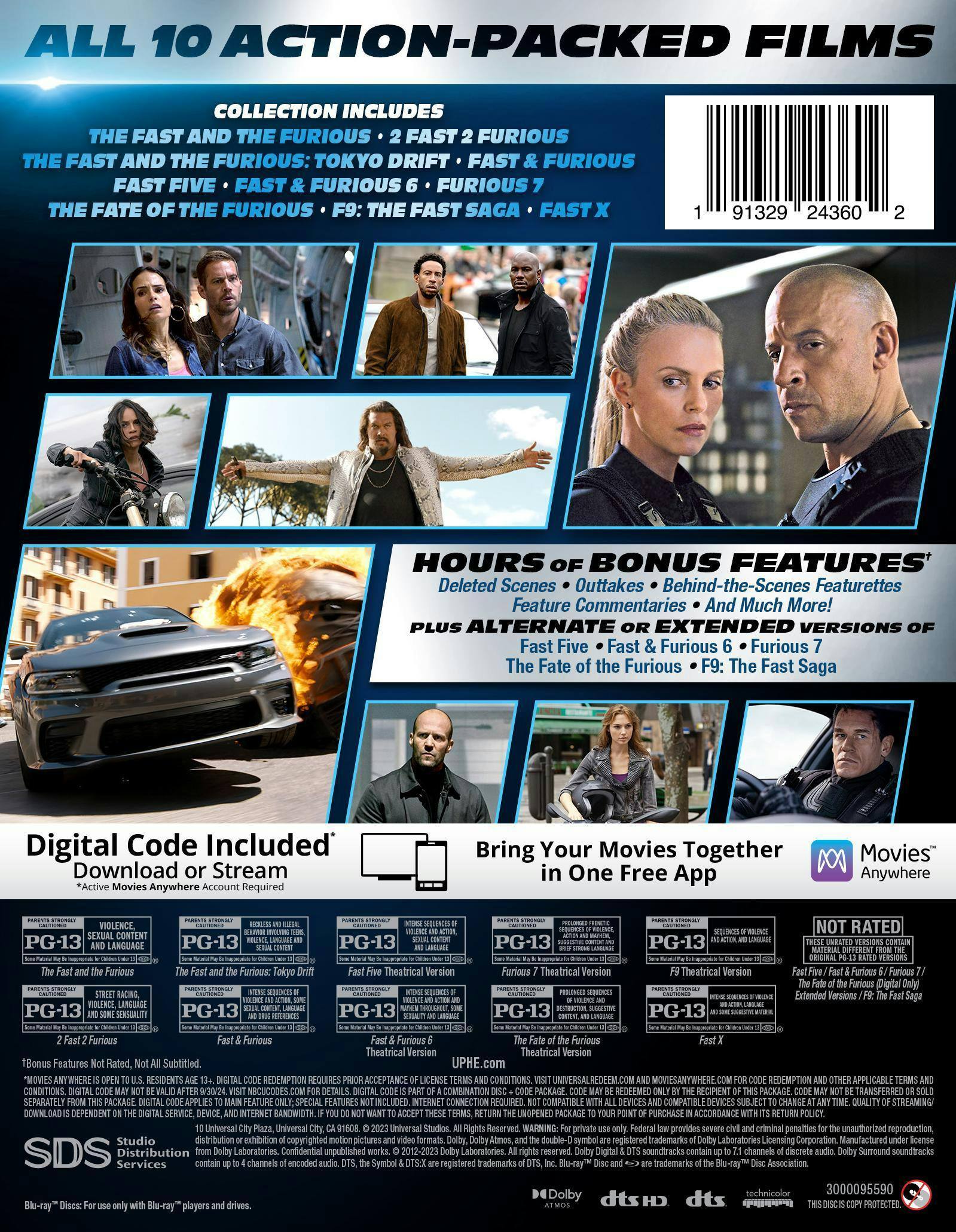 Back. Fast & Furious: 10-movie Collection (Box Set) [Blu-ray].