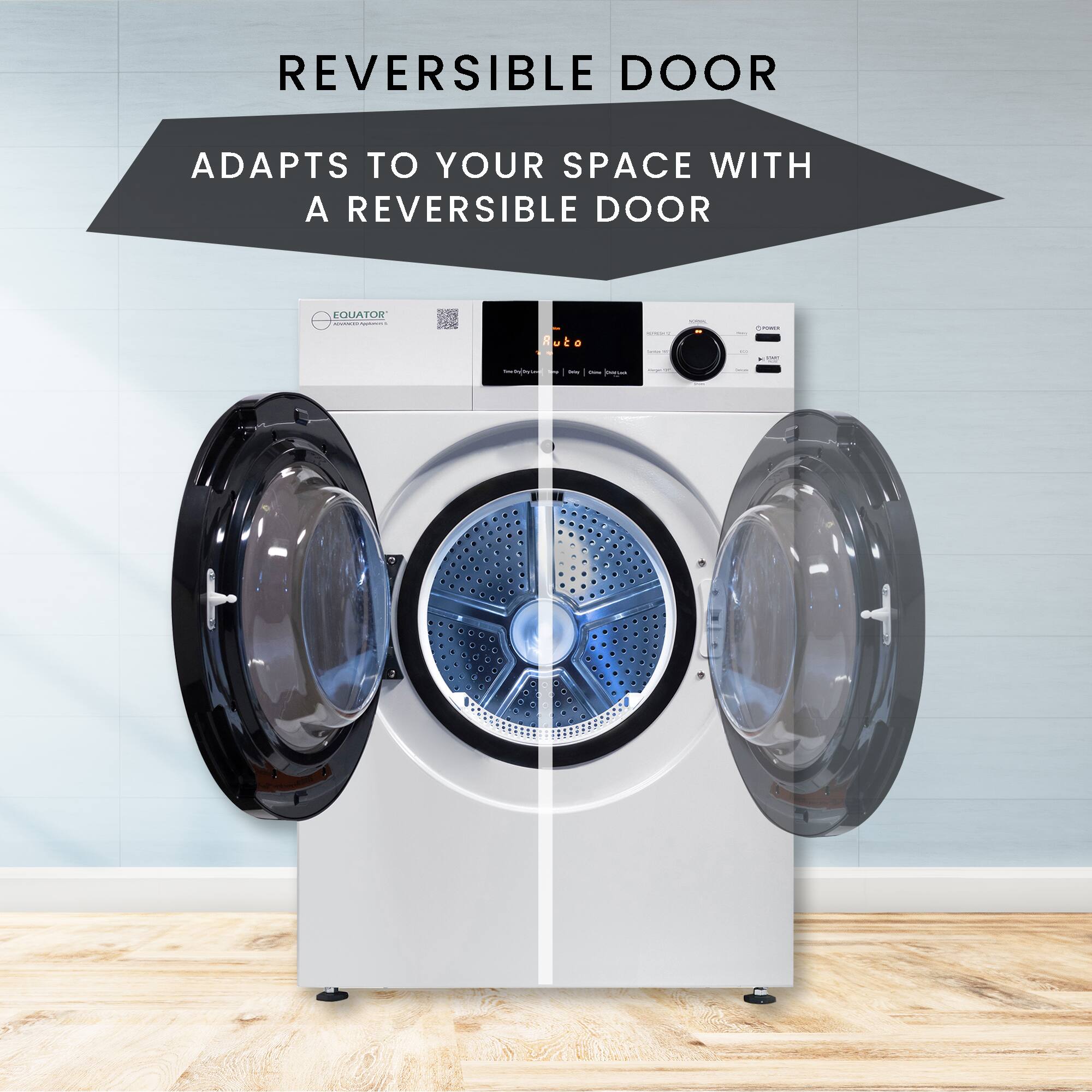 REVERSIBLE DOOR  
ADAPTS TO YOUR SPACE WITH A REVERSIBLE DOOR