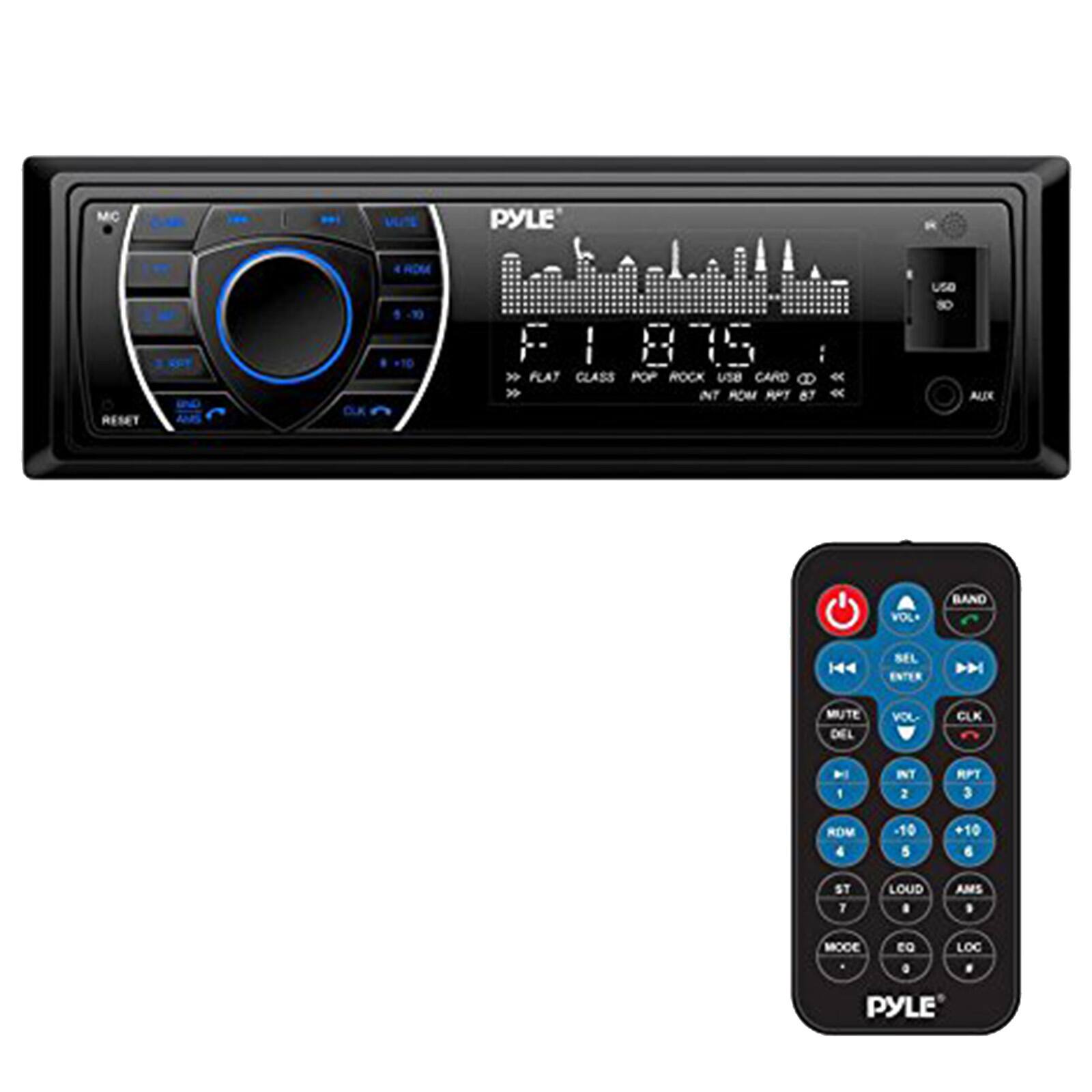 MC PYLE ROM use 80 RESET Anes > FLAT CLASS POP ROCK use CARD . NT ROM RPT 87 < < ALX VOL BAND H44 SEL ENTER > MUTE DEL YOL CLK - 1 INT 2 RFT 3 ROM 4 -10 5 +10 6 ST 7 LOUD . AMS MOCE EQ . LOC PYLE