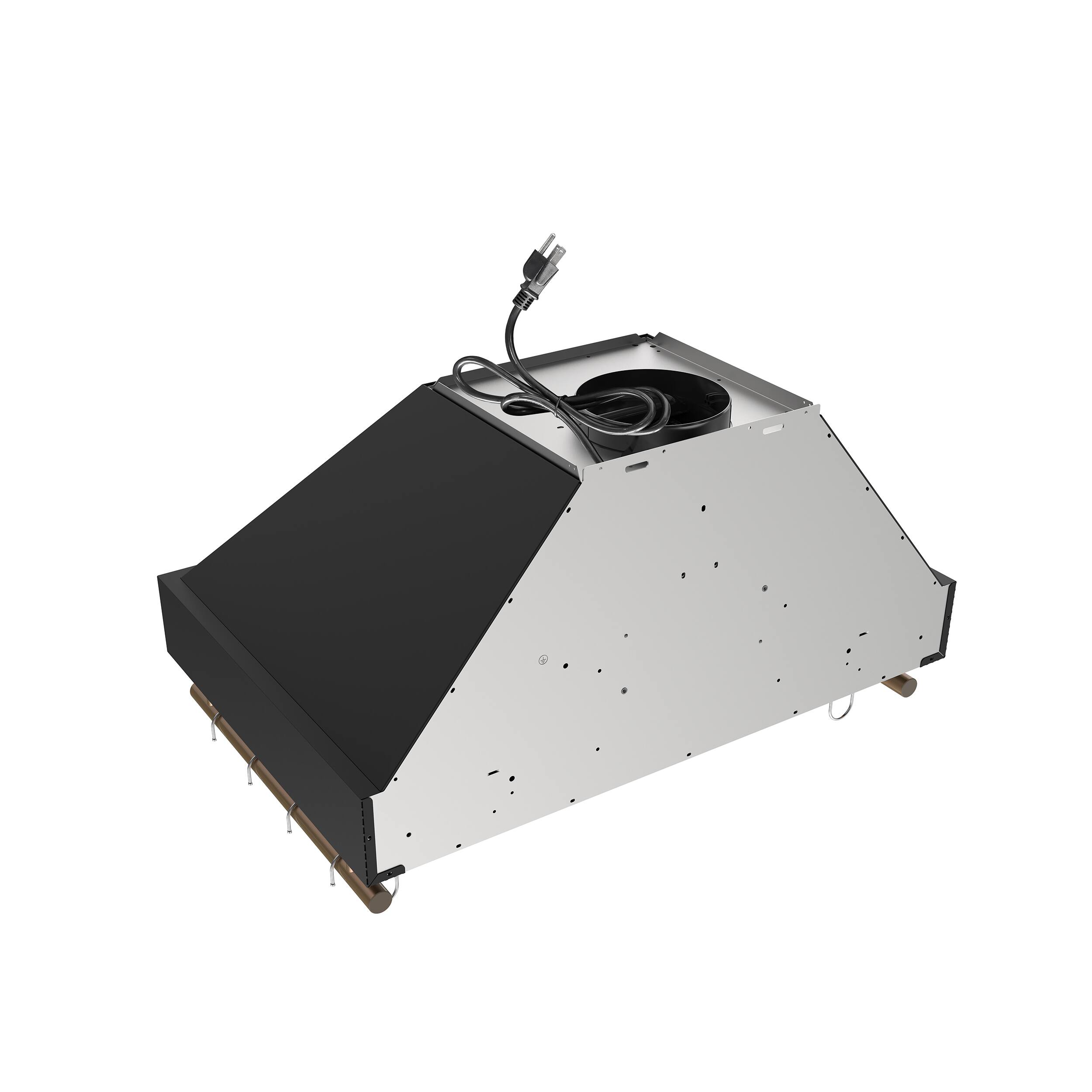 Left. Forno Appliances - Venezia 30" Wall-Mounted Range Hood with Touch Controls and Baffle Filters - Black.