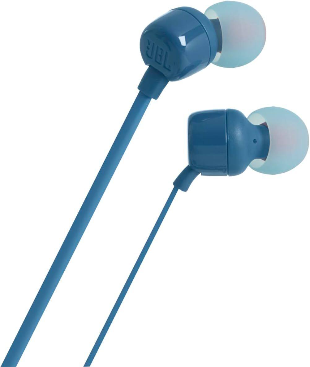 Alt View 1. JBL - JBL TUNE 110 BLUE In-Ear Tangle-Free Wired Headphones (Blue).