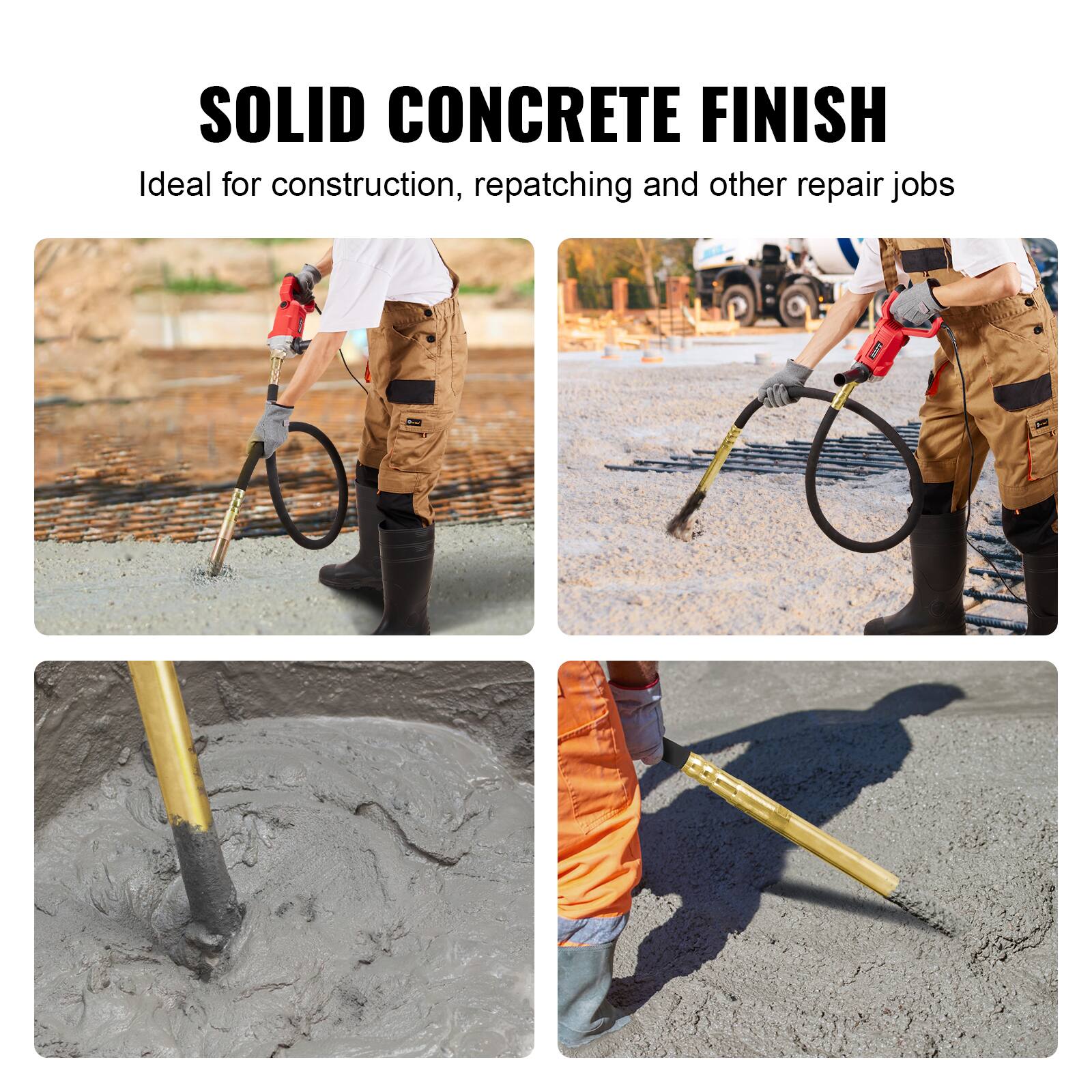 SOLID CONCRETE FINISH  
Ideal for construction, repatching and other repair jobs