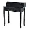 Front. Costway - Costway Writing Desk Makeup Vanity Table Home Office Computer Desk 4 Drawer - Black.