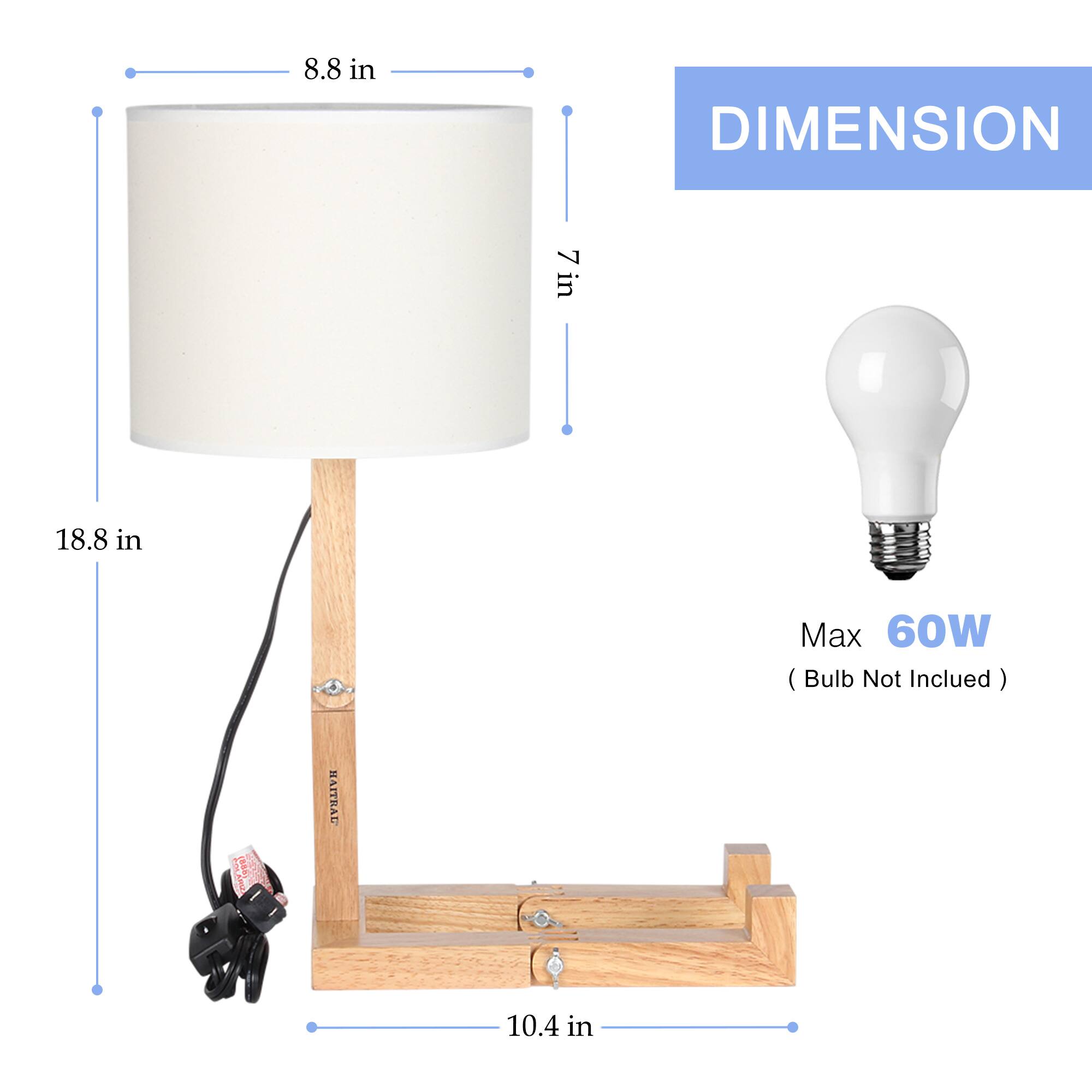 DIMENSION  
8.8 in  
7 in  
18.8 in  
10.4 in  

Max 60W (Bulb Not Included)