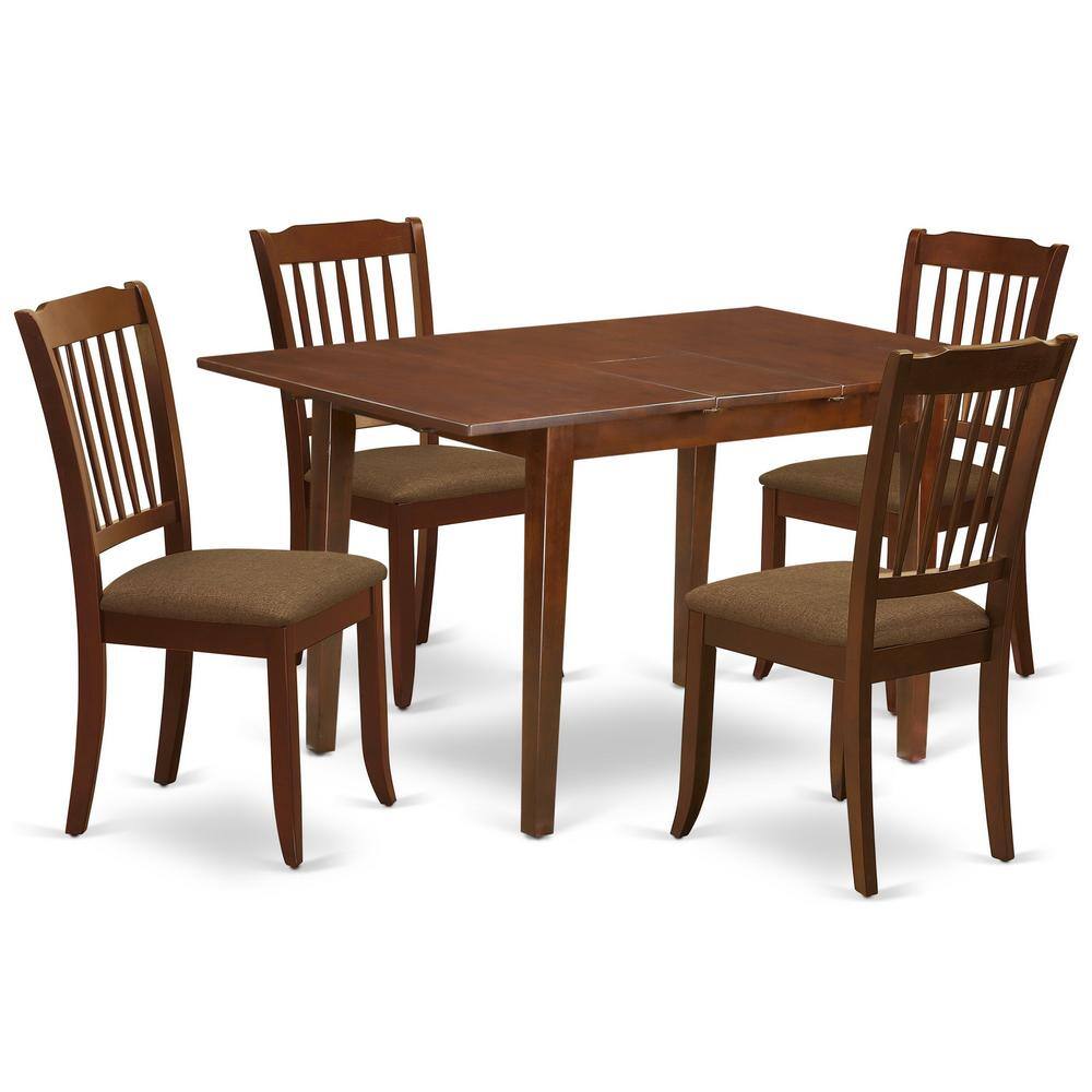 Back. East West Furniture - Dining Room Set Mahogany - Brown.