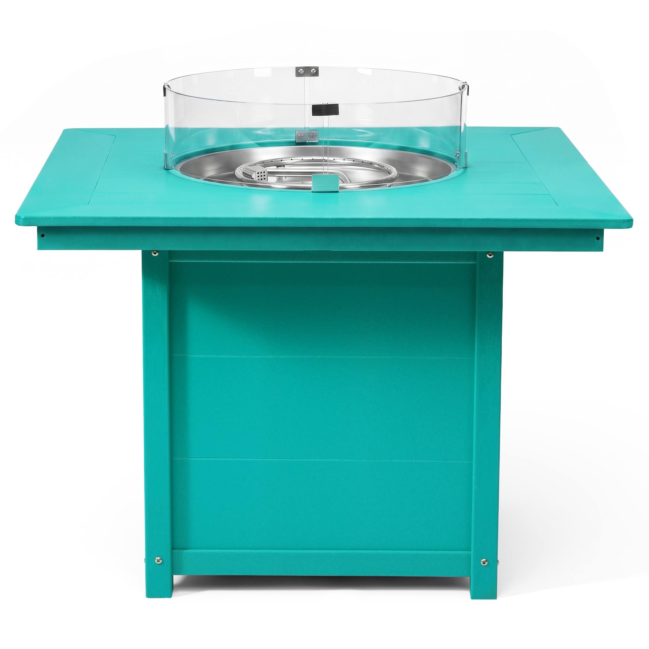 Back. WestinTrends - WestinTrends Helios Modern Outdoor Patio Propane 42" Square Fire Pit Table - Turquoise.