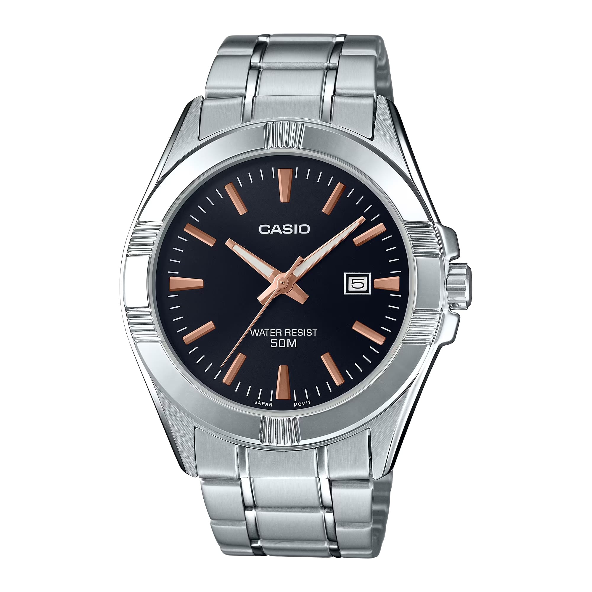Casio - Men’s Stainless Steel Analog Watch Black Dial - MTP-1308D-1A2V - Silver
