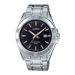 Casio - Men’s Stainless Steel Analog Watch Black Dial - MTP-1308D-1A2V - Silver
