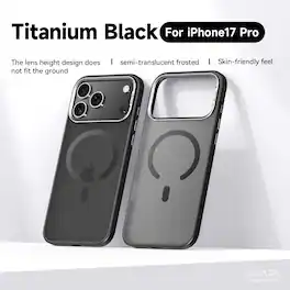 Dteck - Frosted Semi-transparent Shockproof Magnetic Phone Case For Apple iPhone 17 Pro - Black