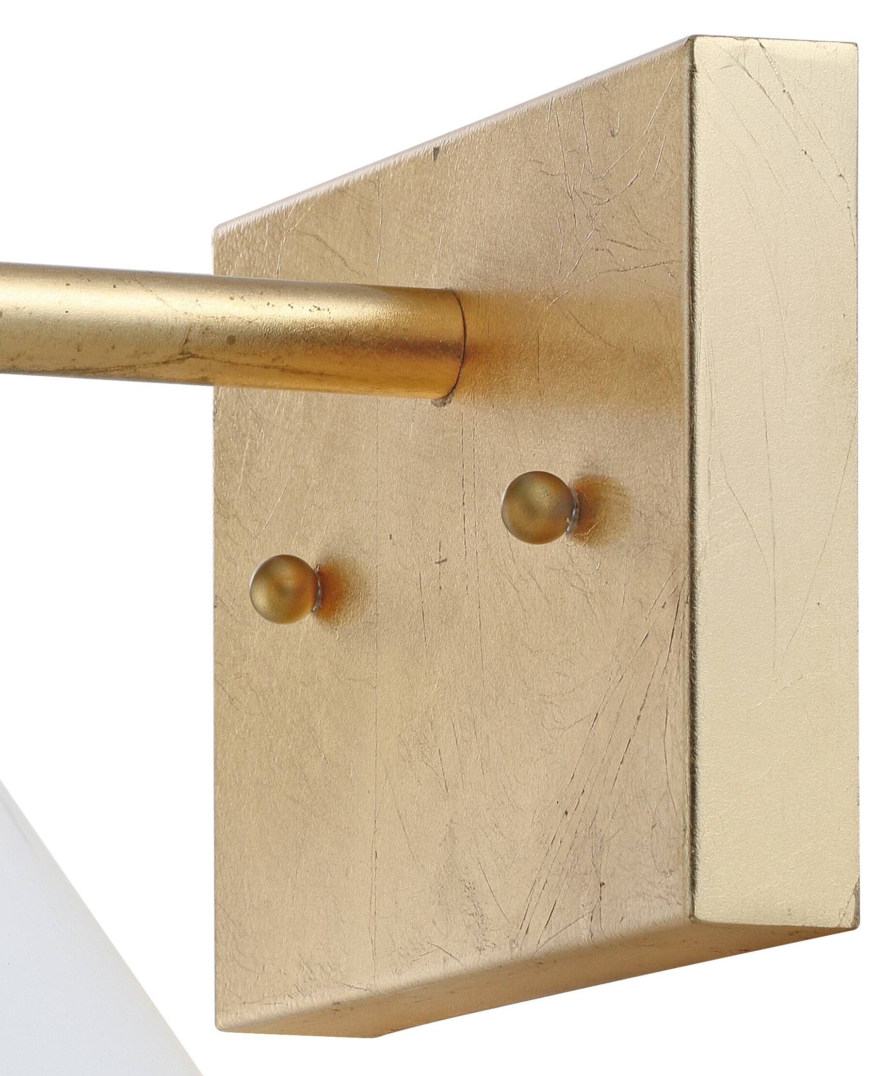 Alt View 5. Jonathan Y - Yvette 9.25" 1-light Metal Vanity, White/Gold - White/Gold Leaf.