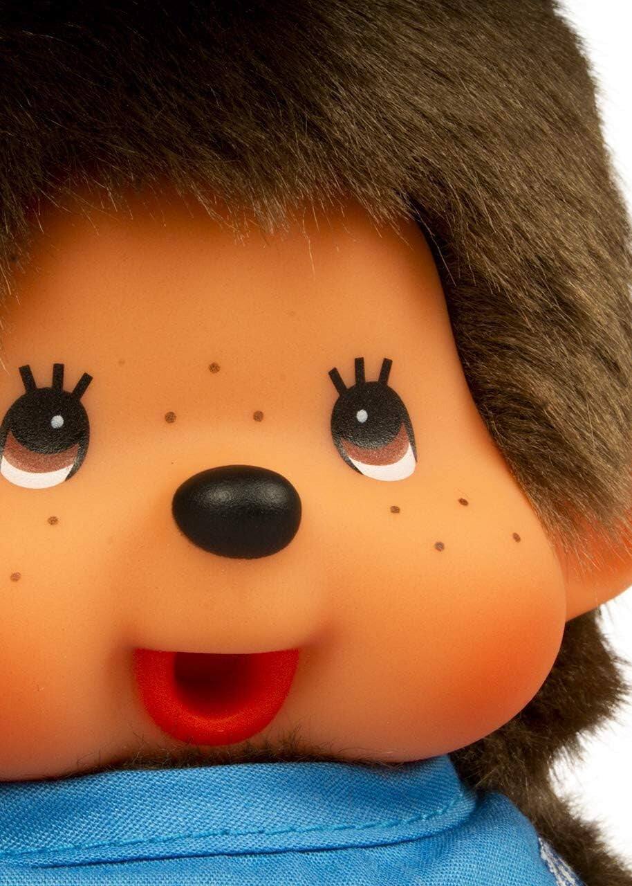 Alt View 3. Monchhichi - Monchhichi Classic Plush Toy - Boy Blue Bib.