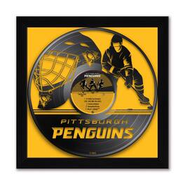 Sporticulture - Pittsburgh Penguins 13" x 13" Framed Vinyl Record Art Print - Yellow