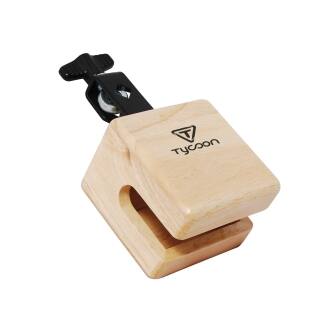 Front. Tycoon Percussion - 3.5" Temple Wood Block, Siam Oak Construction, Tuned to Ancient Pitch, Includes Mounting Bracket & Mallet.