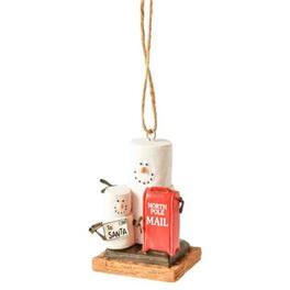 Ganz - S'mores Letter To Santa Marshmallow Snowman Holiday Christmas Ornament - White