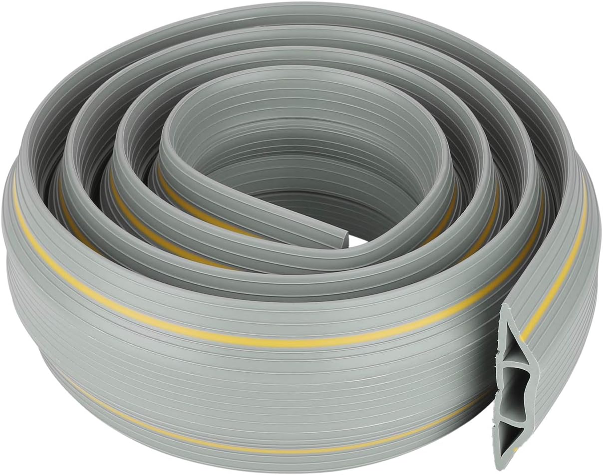 Alt View 7. AGPtek - 6.5 Ft Floor Cord Protector 3 Channels Contains Cords - Gray - 6.5Ft.