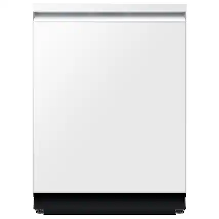 Front. Samsung - 24" AutoRelease Dry Smart Built-In Stainless Steel Tub Dishwasher with 3rd Rack Washing System, 38dBA - White Glass.