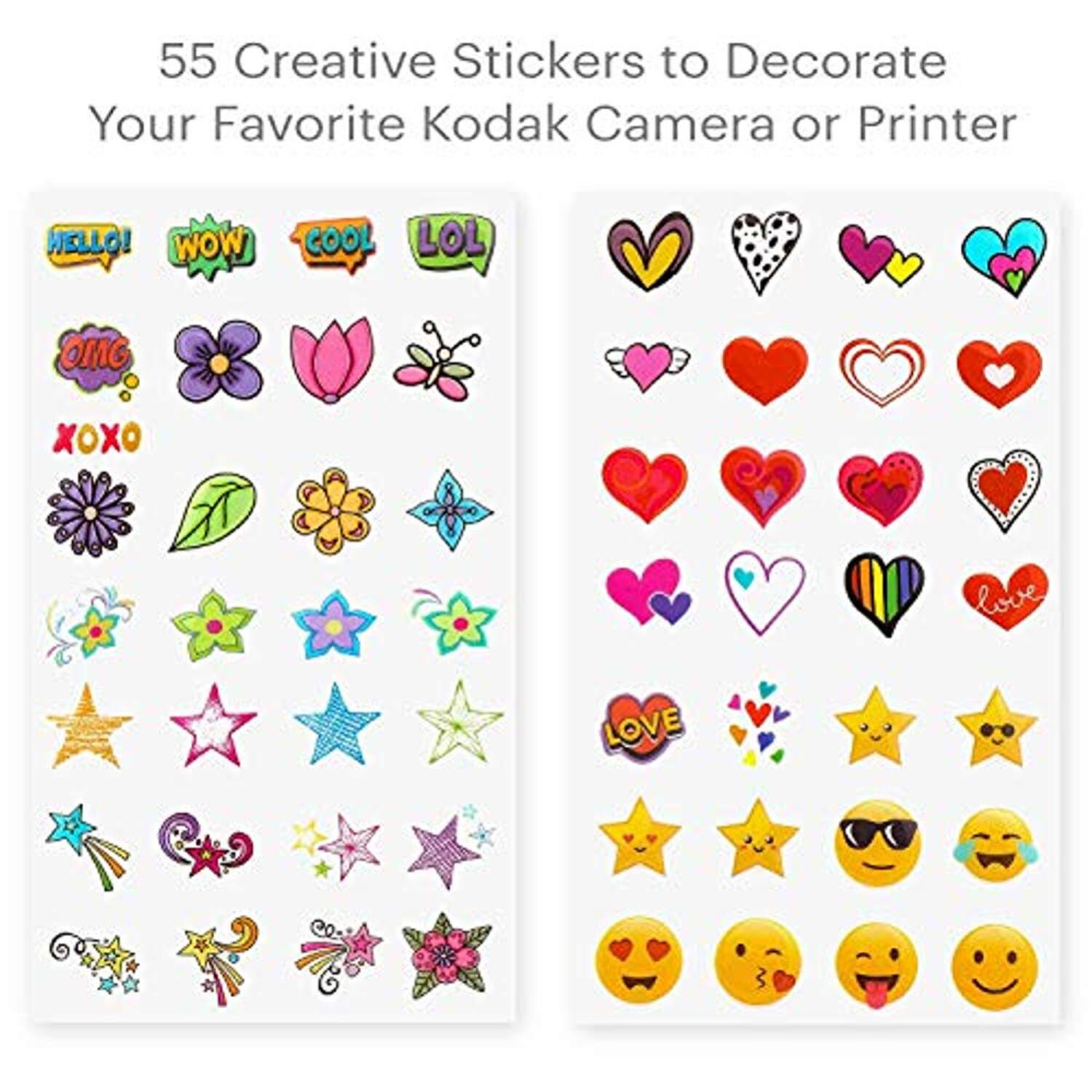 55 Creative Stickers to Decorate Your Favorite Kodak Camera or Printer

HELLO! WOW! COOL! LOL! OMG! XOXO LOVE