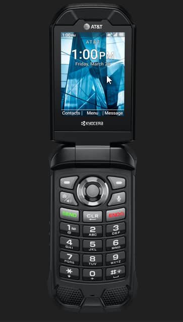 Kyocera - E4830 DuraXE Epic AT&T/Unlocked/Consumer Cellular/T-Mobile Flip Phone 16GB Rugged 4G LTE - Black