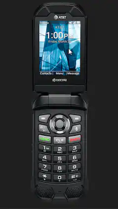 Kyocera - E4830 DuraXE Epic AT&T/Unlocked/Consumer Cellular/T-Mobile Flip Phone 16GB Rugged 4G LTE - Black