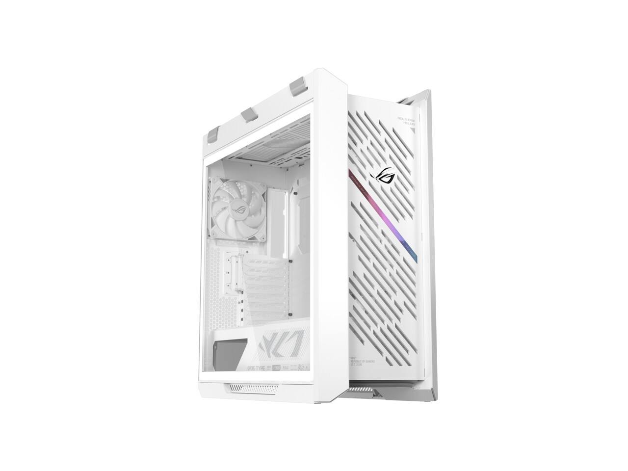 Angle. ASUS - the rog strix helios ii white edition is an eatx mid-tower gaming pc case f - White.