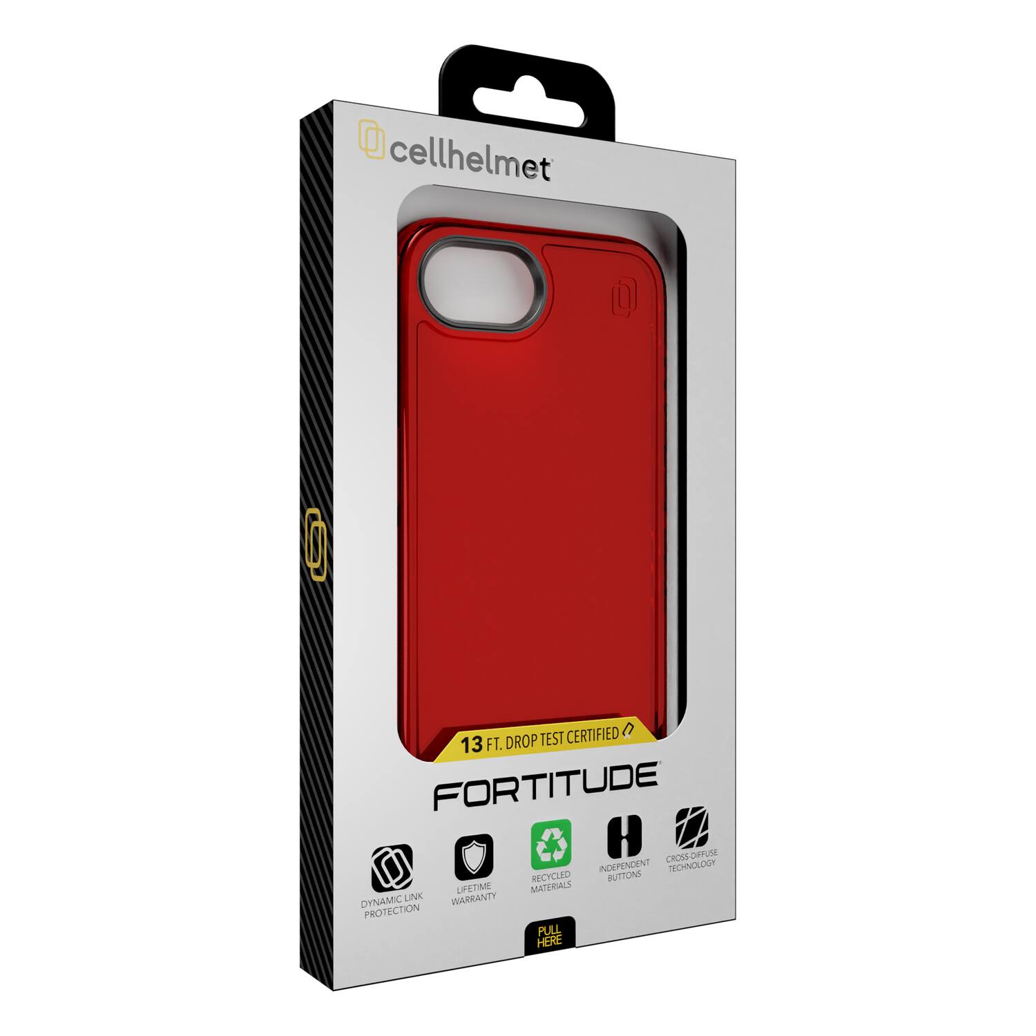 cellhelmet

13 FT. DROP TEST CERTIFIED

FORTITUDE

RECYCLED MATERIALS
INDEPENDENT BUTTONS
CROSS-LINK TECHNOLOGY

DYNAMIC LINK PROTECTION
LIFETIME WARRANTY

PULL HERE