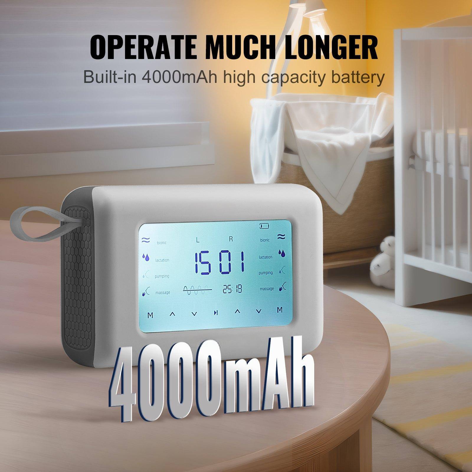 OPERATE MUCH LONGER  
Built-in 4000mAh high capacity battery  

4000mAh