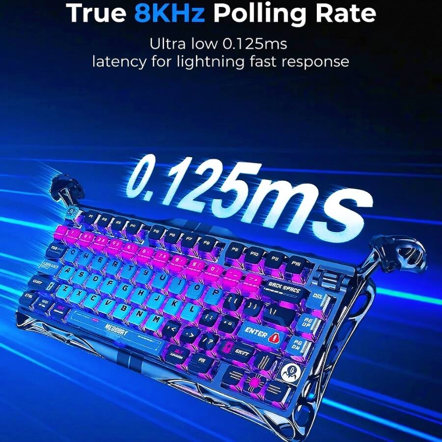 True 8KHz Polling Rate  
Ultra low 0.125ms latency for lightning fast response