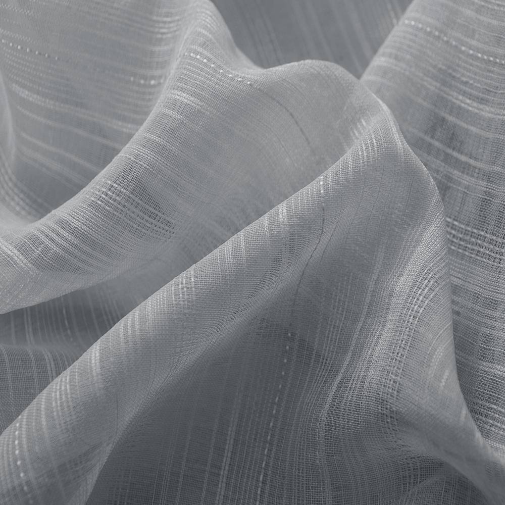 Left. RT Designers Collection - Olivia Gray Erica Doily Stripe Grommet Panel Pair - 54x90" Charcoal - charcoal.