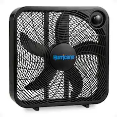 Front. Hurricane - Hurricane 20 Inch Classic Series Floor Box Fan with 3 Speed Settings, Black - Black.
