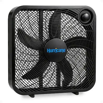 Front. Hurricane - Hurricane 20 Inch Classic Series Floor Box Fan with 3 Speed Settings, Black - Black.