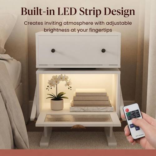 Built-in LED Strip Design  
Creates inviting atmosphere with adjustable brightness at your fingertips