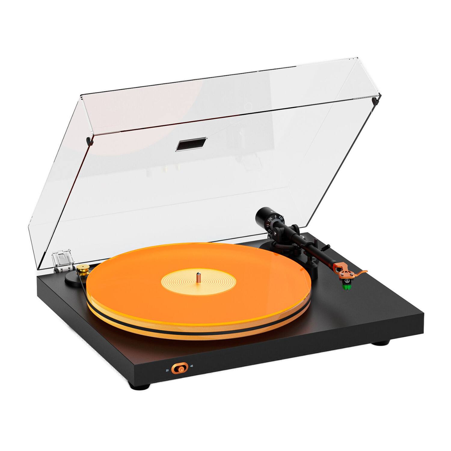 Angle. Fosi Audio - Fosi Audio Luna3 Manual Two-Speed Turntable.
