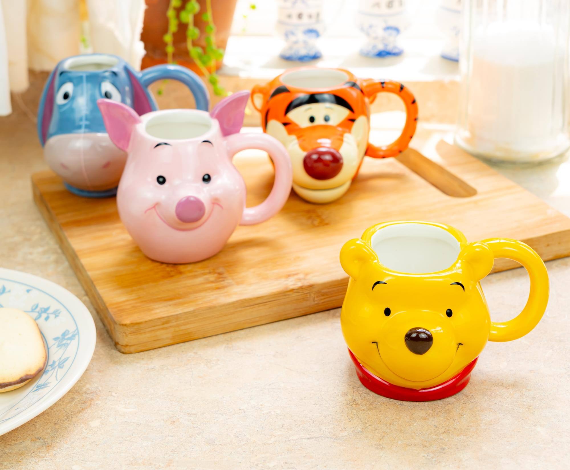 Alt View 4. Disney - Disney Winnie The Pooh Characters 4-Piece Sculpted Mug Set | Each Holds 4 Ounces - Multi-Colored.