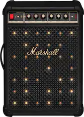 BROMLEY 450
K AUE 158.0
"LLP 4 FELORE 1 MSTARLSIER HELAE KRT ... tuP + VOLUM . ... ... . . . POWER SOURCE INE . VOLUME BASS TREBLE INPUT - EFFECT INPUT 2 LIGHTS Marshall ES0. 1932