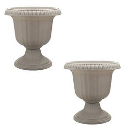Southern Patio - 14" Outdoor Lightweight Resin Utopian Urn Planter, (2 Pack) - Stone