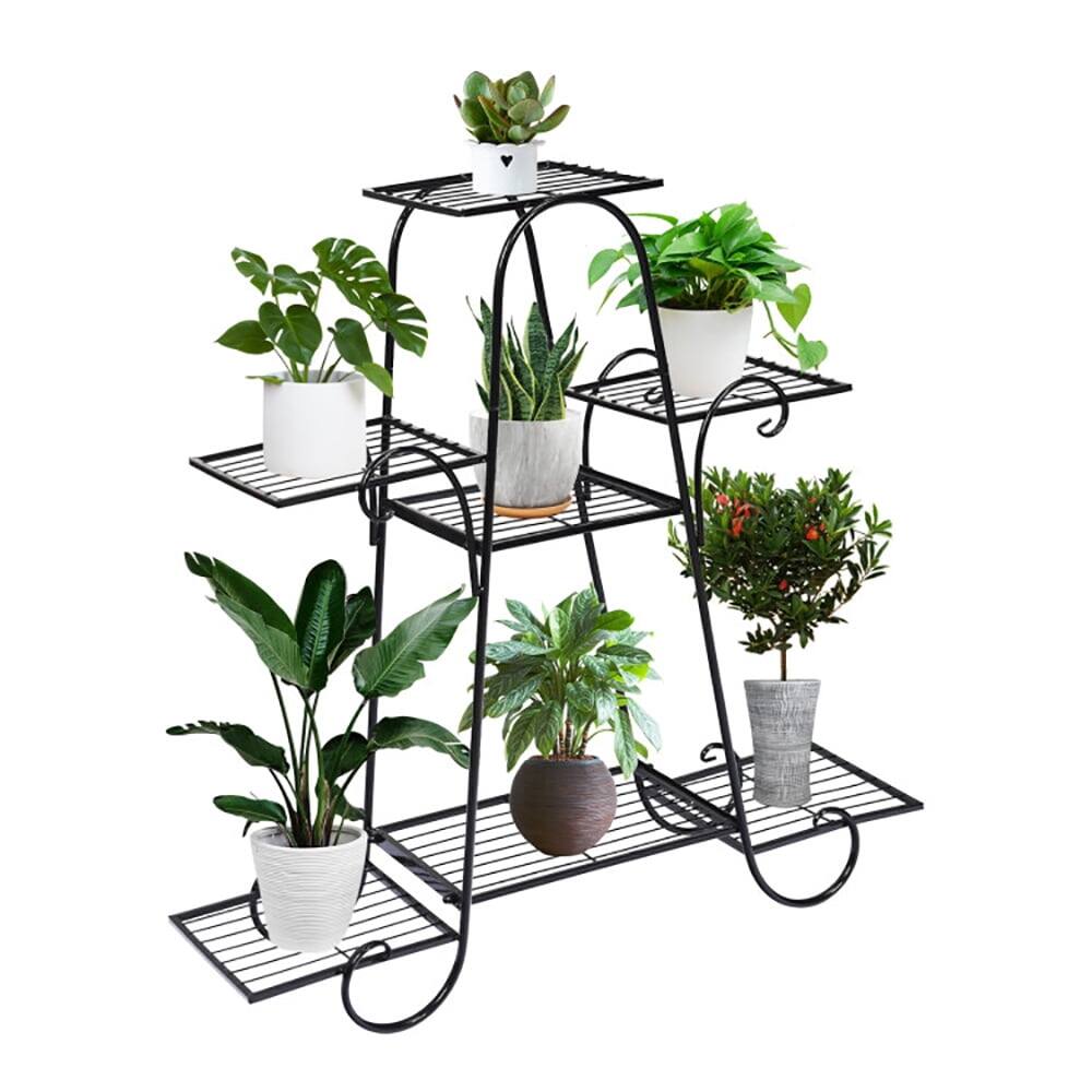 Alt View 4. Kadyn - Raised Planter Stand, Large Space Flower Rack Shelf,7 Tier Metal Patio Plant Stand.